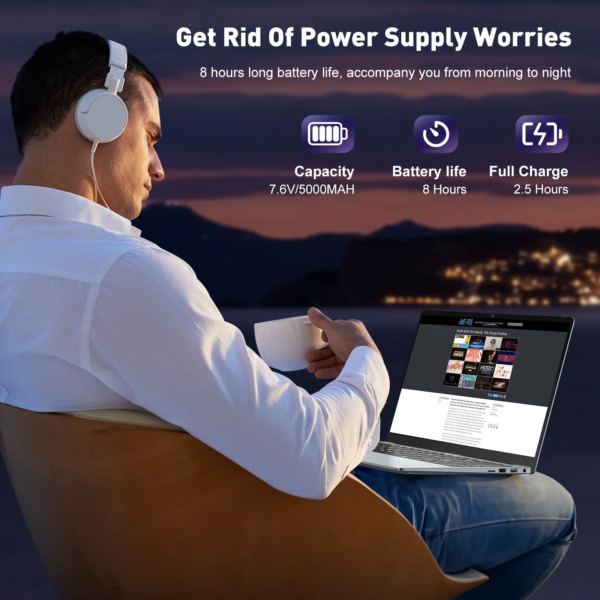 TOEMAAGIC Laptop 15.6" FHD 16GB 512GB Intel Celeron Alder Lake N95 with Windows 11 Pro - Image 6