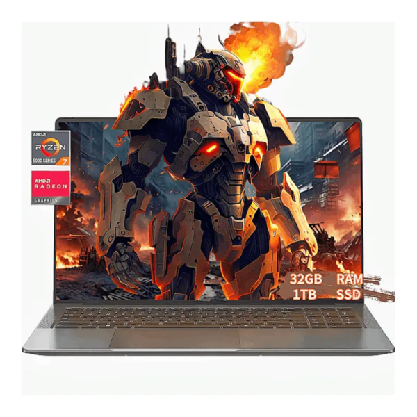 TOEMAAGIC Laptop ,Gaming Laptop 15.6 FHD , AMD Ryzen 7 5825U, 32GB RAM, 1TB SSD, Windows 11PRO, Graphite, Backlit KB, Gray