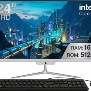 TOEMAAGIC All-in-One Desktop 24" FHD Display Intel Core i5-6500 16GB RAM 512GB SSD Windows 10,Mouse,Keyboard ,White