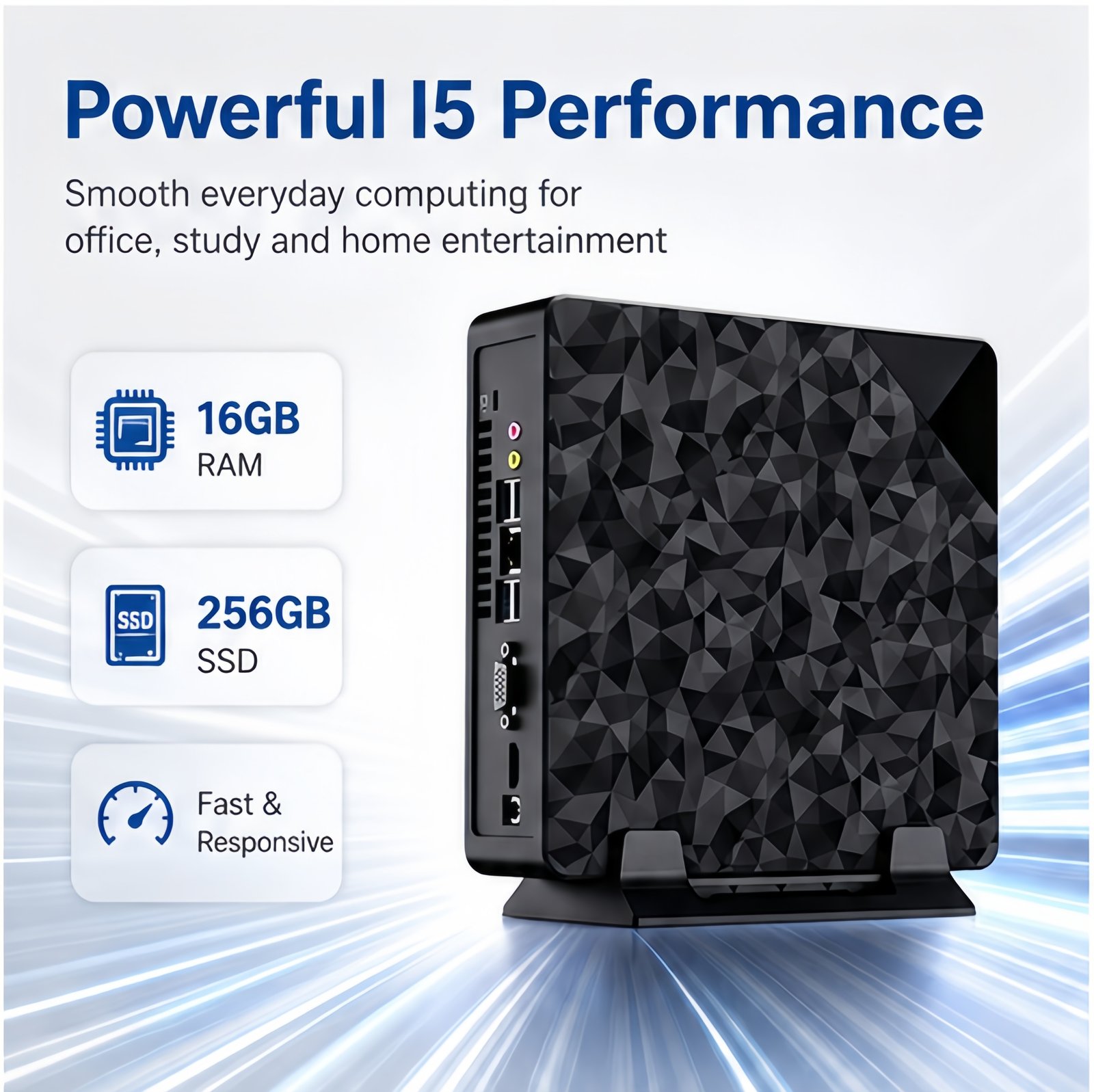 Mini PC Desktop Computer, core I5 16GB RAM 256GB, HDMI 4K@60Hz Output, Small Form Factor Home Office Mini Computer - Image 2