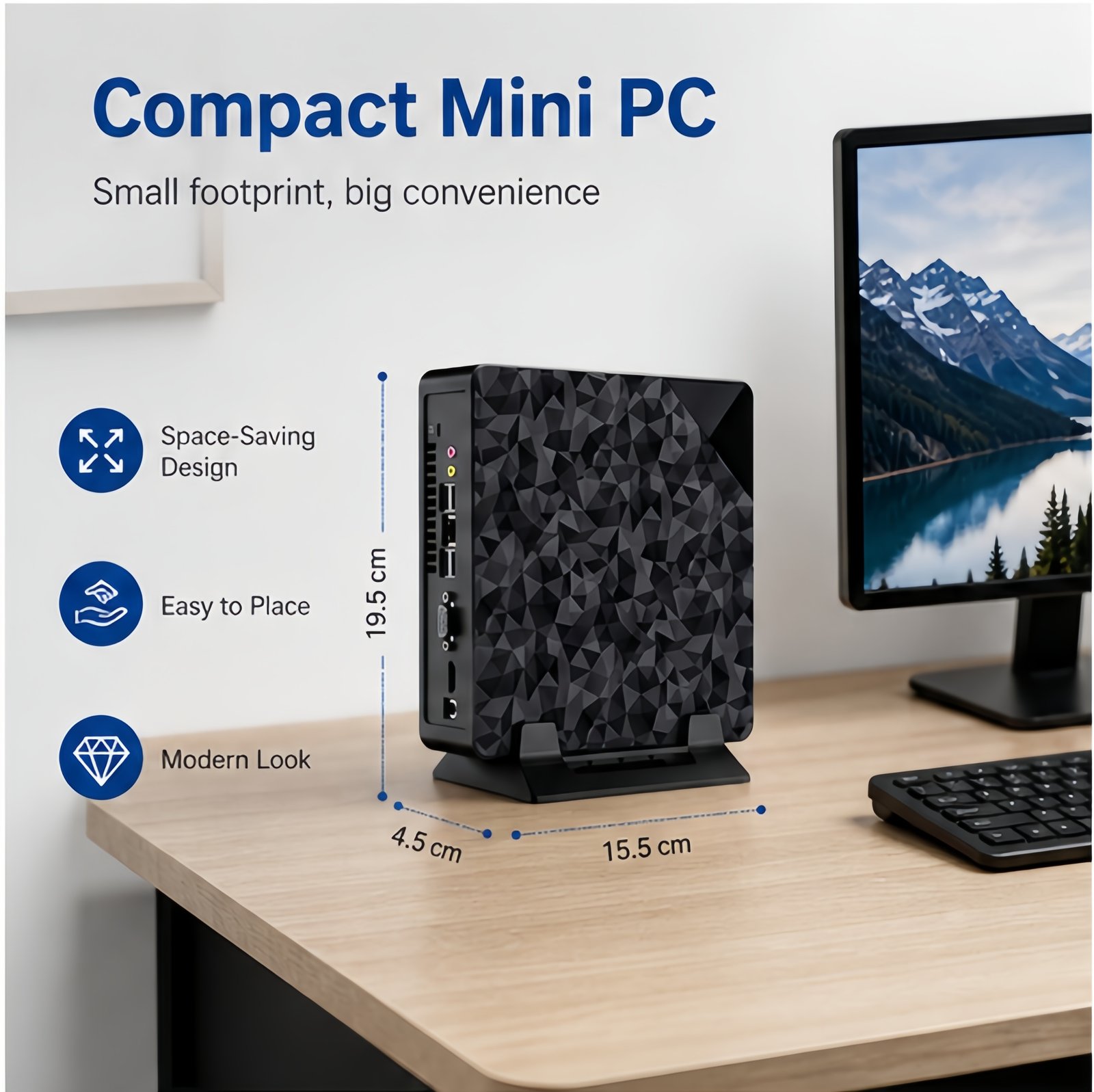 Mini PC Desktop Computer, core I5 16GB RAM 256GB, HDMI 4K@60Hz Output, Small Form Factor Home Office Mini Computer - Image 3