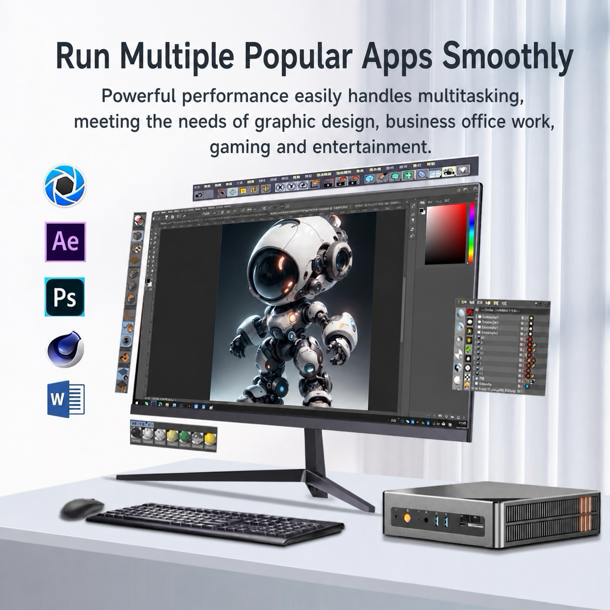 Mini PC Desktop Computer, core I5 16GB RAM 256GB, HDMI 4K@60Hz Output, Small Form Factor Home Office Mini Computer - Image 6