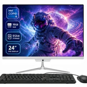 TOEMAAGIC All-in-One Desktop 24" FHD Display Intel Core i5-6500 16GB RAM 512GB SSD Windows 10,Mouse,Keyboard ,White