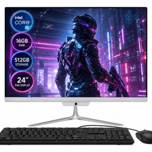 TOEMAAGIC All-in-One Desktop 24" FHD Display Intel Core i5-6500 16GB RAM 512GB SSD Windows 10,Mouse,Keyboard ,White