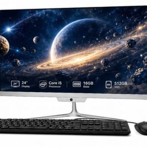 TOEMAAGIC All-in-One Desktop 24" FHD Display Intel Core i5-6500 16GB RAM 512GB SSD Windows 10,Mouse,Keyboard ,White