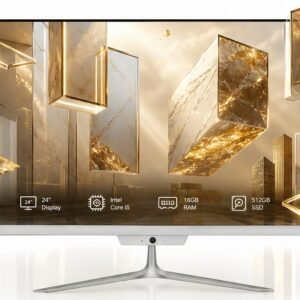 TOEMAAGIC All-in-One Desktop 24" FHD Display Intel Core i5-6500 16GB RAM 512GB SSD Windows 10,Mouse,Keyboard ,White
