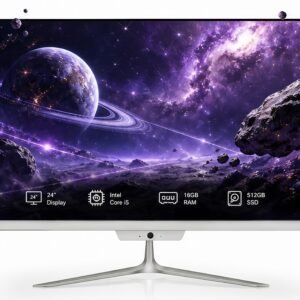 TOEMAAGIC All-in-One Desktop 24" FHD Display Intel Core i5-6500 16GB RAM 512GB SSD Windows 10,Mouse,Keyboard ,White