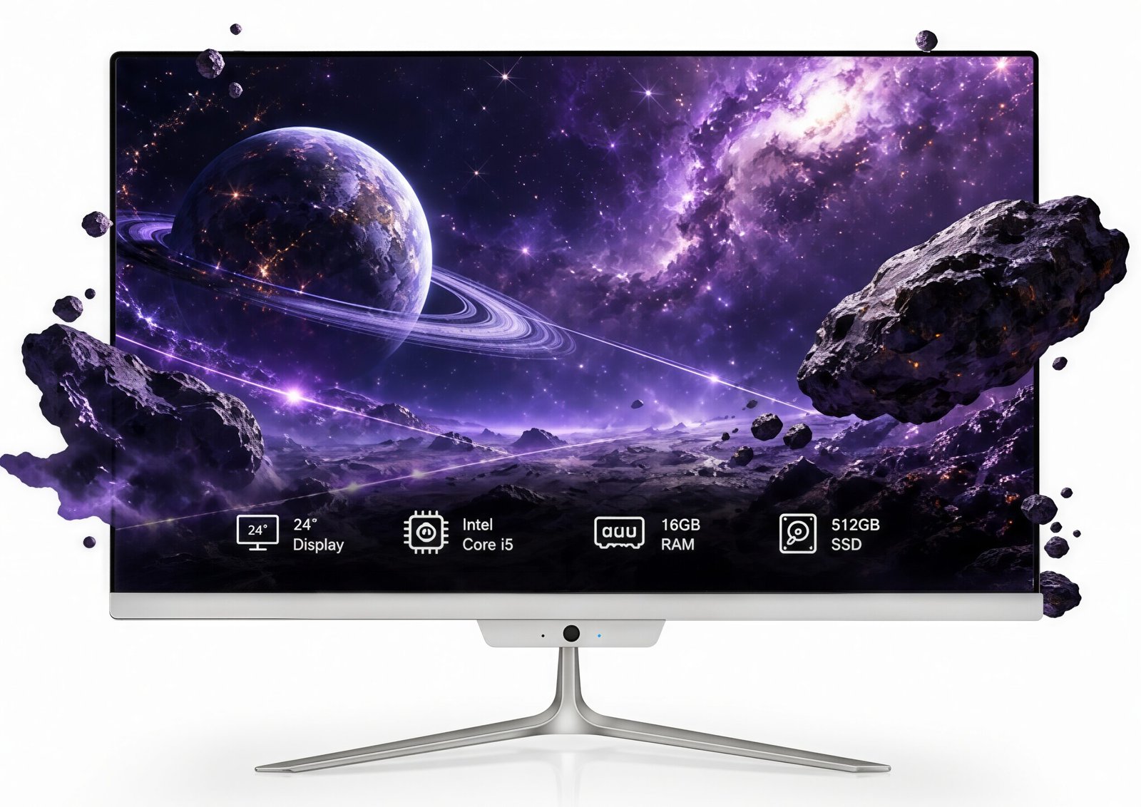 TOEMAAGIC All-in-One Desktop 24" FHD Display Intel Core i5-6500 16GB RAM 512GB SSD Windows 10,Mouse,Keyboard ,White
