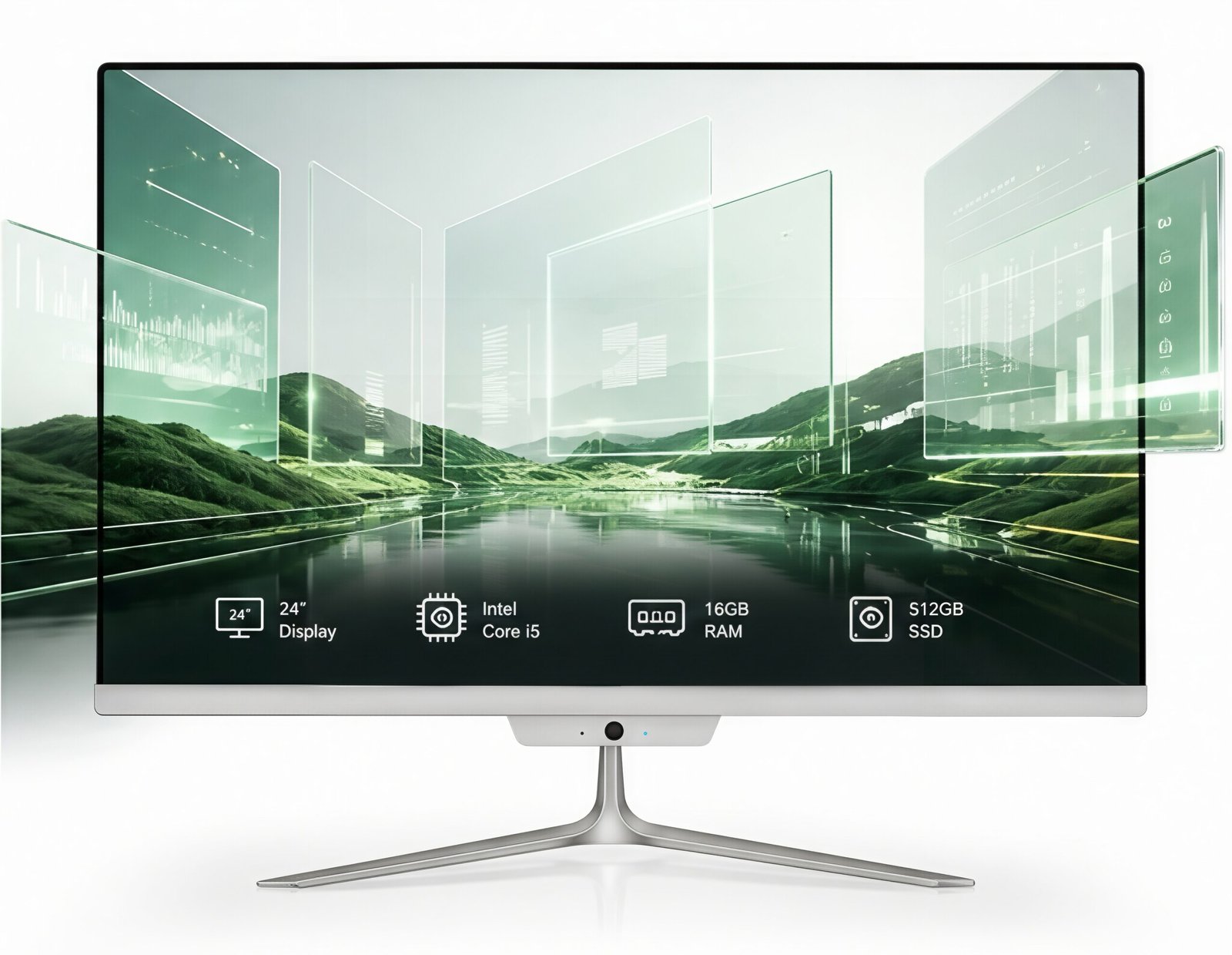 TOEMAAGIC All-in-One Desktop 24" FHD Display Intel Core i5-6500 16GB RAM 512GB SSD Windows 10,Mouse,Keyboard ,White