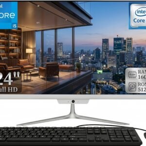 TOEMAAGIC All-in-One Desktop 24" FHD Display Intel Core i5-6500 16GB RAM 512GB SSD Windows 10,Mouse,Keyboard ,White